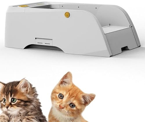 WEIMILOR Bac à litière autonettoyant Ouvert, bac à litière Automatique pour Chat autonettoyant avec Application, Grand Robot de litière Intelligent pour litière agglomérante pour Chat