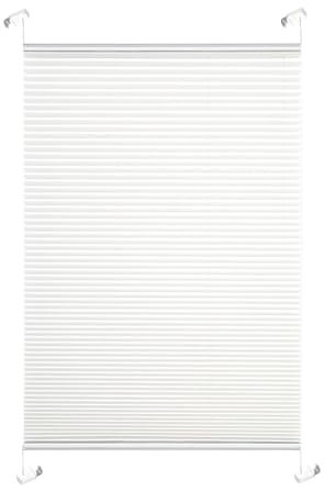 Brillant® Premium Plissee ohne Bohren zum Kleben, Plisseerollo mit Aluminium-Klebeleiste | Sonnenschutz & Sichtschutz für Fenster & Balkontür | Weiß | 60x130 cm (BxH)