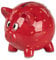 Spardose Sparschwein mit Stopfen 12cm aus glasiertem Steingut im Erdbeer-Design, handbemalt