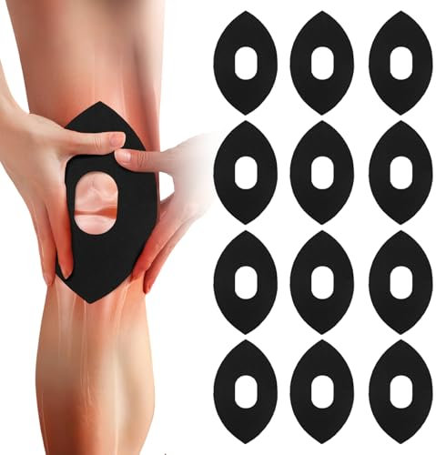 flintronic PreCut Kinesiotapes Knie, 12 Stück Kinesiologie Tape Sport Knie, Wasserdichtes Elastisches Physio Tape bei Knieschmerzen, Bieten Unterstützung und Stabilität für die Muskeln (Schwarz)