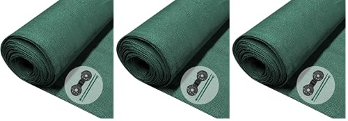 vounot® Brise Vue Occultant en HDPE avec Attaches et Clips de Fixation Protection Rayons UV Résistant aux Déchirures et au Vent Protection pour Jardin Balcon 150g/m² 1.8x10m Vert (Lot de 3)