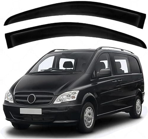 VYWPTOWSX Windabweiser Autofenster für Benz Vito MK2-W639 2003-2013+, Seitenfenster-Windabweiser Visiere Regenschutz Abweiser Wind Regen Auto Zubehör