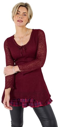 Joe Browns Women's Handkerchief Hem Flared Sleeve Tie Neck Tunic Top Tunic Shirt (pack of 1)