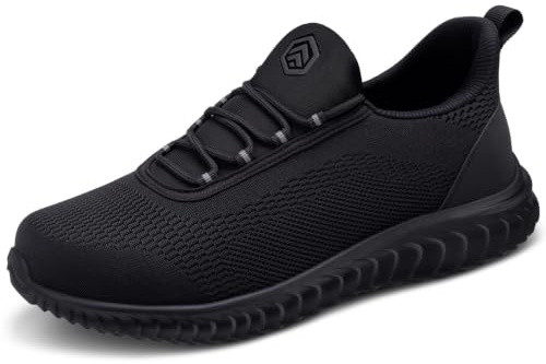LARNMERN Zapatos de Seguridad para Hombre Slip-On Zapatillas Ligeros Calzado con Puntera de Acero