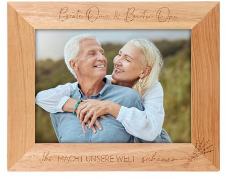 Legezon Geschenk für Oma und Opa, Hochwertiger gravierter Bilderrahmen，oma und opa geschenk, Bedeutungsvolle Erinnerungsstücke für Geburtstage und Feiertage