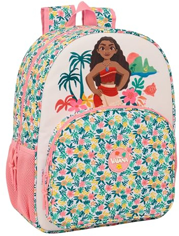 safta Vaiana Schulrucksack für Kinder, Kinderrucksack, anpassbar an Kinderwagen, ideal für Kinder im Schulalter, bequem und vielseitig, Qualität und Widerstandsfähigkeit, 33 x 14 x 42 cm