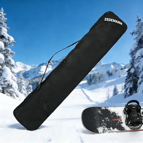 Zedelmaier Klassische Snowboardtasche 178 cm wasserdichte Boardtasche für Skisport Reißfeste Nylontasche Leicht Skier Tasche für Skireise und Skiferien