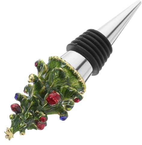 Homoyoyo Christmas Tree Wine Bottle Stopper Enamel Colorful Holiday Wine Stopper Decorative