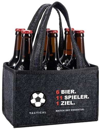 Fussball Geschenke Männerhandtasche für Männer, Lustige Fußball Zubehör | Flaschentasche für Jungs, Trainer Geschenk Fussball, Weihnachtsgeschenke Biergeschenke Geburtstagsgeschenk für Männer Jungen