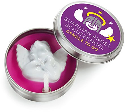DONKEY Products Kerze in Metalldose Candle to Go Schutzengel, Kerze, inkl. 1 Mini-Kerze, Ø 6.5 cm, 220452