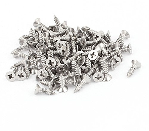 sourcing map 100PCS selbstschneidenden Schraube 3,5mm x 13mm | Senkkopf Kreuz Kopf