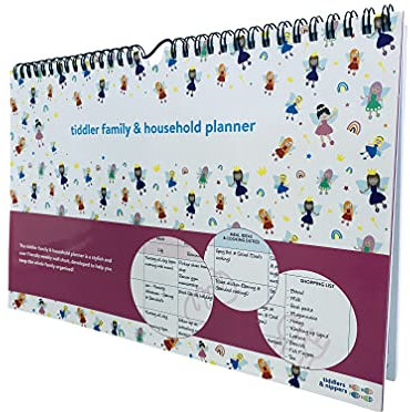 tiddler Family & Household Planner | Undated Weekly Family Organiser/Planner Calendar | Clever Layout in A4 Size | Space for 6 People & 1 Years Planning | Packed with Useful Features (Fairies Design)