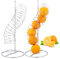 Pack de 2 Fruteros de Cocina Modernos Espiral, hasta 7 Naranjas o Manzanas, Metal, 48 x 21 x 21 cm, Plateado