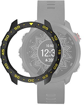 Protettore dell'orologio LLD for Garmin Forerunner 245 / 245m Smart Watch TPU Cassa Protettiva, Colore: Nero + Giallo .Protezione Schermo in Vetro temperato per Cellulare