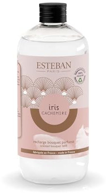 Esteban - 500 ml Duftnachfüllung - Duft Iris Cachemire - Nachfüllung Für Duftbouquet oder Raumduftgerät - Innere Raffinesse - 6 Monate Duft - Pflanzlicher Alkohol - Flasche Recyclebar