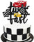 Two Fast Cake Topper Race Car 2nd Cake Decoration for Racing Car Checkered Flag Themed Kids Boy Girl 2 Years Old Happy 2s Birthday Party Supplies Double Sided