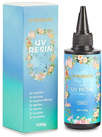 UV Resin 100g Crystal Clear Hard Type Glue Ultraviolet Curing Epoxy Resin for DIY Jewelry Making Craft Decoration Transparent Solar Cure Sunlight Activated Resin for Resin Mold, Casting and Coating