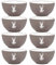 Bowl Set of 8 Breakfast Cereal Dessert Soup Pasta Bowls - Hand Painted Grey & White Country Stag Stoneware Crockery Dishwasher & Microwave Safe Dinnerware Set