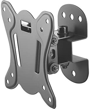 perfect soporte de pared para monitores y pantallas (13-27 pulgadas), inclinable, pivotable, VESA 100x100, negro