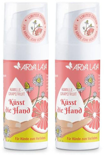 ARYA LAYA Kamille-Grapefruit Handpflege im Doppelpack (2 x 50 ml): Küsst die Hand (Special Edition), für glatte, weiche Hände zum Verlieben. im praktischen Airless-Spender, vegan