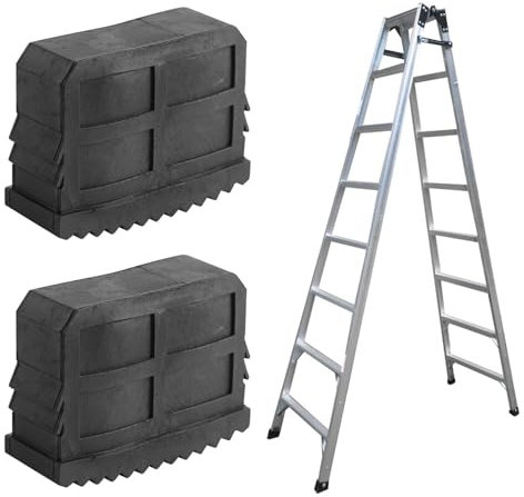 Tomotato Ersatz für Leiterfüße, 2 Stück/Paar Gummi Pads rutschfeste Trittleiter Füße Schwarze Leiter Gummifüße für Leiterzubehör zum Aluminiumleiterfüße, 6 x 4,5 x 2,2 cm