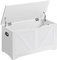 VASAGLE Cassapanca, Panca Portaoggetti, Pouf Organizzatore con 2 Cerniere di Sicurezza, Scarpiera, Stile Rustico, 40 x 80 x 46 cm, per Corridoio, Camera da Letto, Soggiorno, Bianco Nuvola LSB062T14