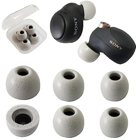 Memory Foam Tips for Sony LinkBuds S/WF-C500 WF-C700N Ear Tips for Sony Earbuds WF-1000XM4 WF-1000XM3 LinkBuds S Replacement Tips Fit Charging Case 3 Pairs LMS White