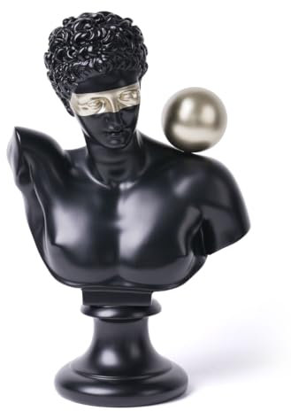 NENBOLEC Modern Skulptur Geschenk Abstrakte Arts Griechische Büste Dekor Figuren Polyresin Schwarz 35cm
