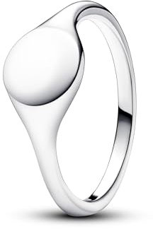 PANDORA Gravierbarer Siegelring aus Sterling Silber, Moments Kollektion, Größe 58, 193093C00-58