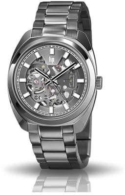 LIP Générique De Gaulle 39 Herren-Armbanduhr, automatisch, Stahl, Schwarz, 671382