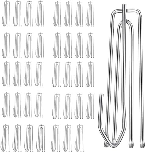 Ganchos para Cortinas, Ganchos para Cortinas de Acero Inoxidable, Ganchos con Abrazadera, Ganchos para Cortinas y Anillas para Cortinas y Anillas para Cortinas, 40 Unidades
