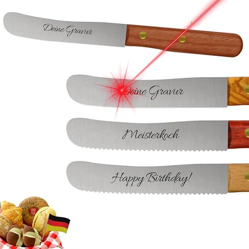 Solingen Messer personalisiert Kirsche, eigene Gravur, Geschenk, persönlich, Premium Buckelmesser, Klinge rostfrei, Küchenmesser extra scharfe, Dünnschliff & Handabzug, Made in Germany