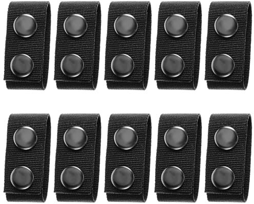10 Stück Gürtelschlaufe Nylon Duty Gürtelhalter mit Doppelten Druckknöpfen Schwarz Gürtelschlaufen zum Annähen für Outdoor Sportgürtelfixierung Taktisches Sicherheitsgürtel Polizei Gürtel Zubehör