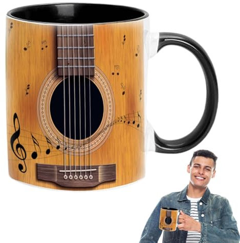 Fenytay Guitar Piano Violin Mug, Music Coffee Mug, Music Themed Tea Cups, Coffee Mug Ceramic Music Lover, 350ml Ceramic Travel Mug, Tea Mug Desk Decor, Funny Drinking Cup, Music Lover