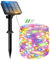 Peasur 12M 120LED Luci Solari Esterno, Catena Luminosa Esterno Solare, Impermeabile Lucine Esterno Energia Solare Filo di Rame Luce Decor Per Giardino Albero Natale, Multicolore