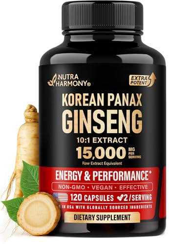 Panax Ginseng 1500mg - Energy, Focus, Productivity & Performance - 120 Caps