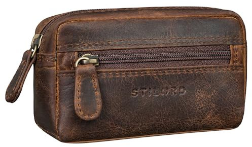 STILORD 'Neal' Schlüsselbörse Leder Schlüsseletui Herren Damen mit Schlüsselanhänger Kleine Schlüsseltasche RFID mit Geschenkbox, Farbe:Soria - braun