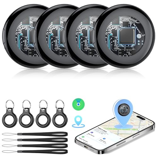 Tukio Air Tracker Tags-4 Pack (iOS Only), [Apple MFi Certified] Key Finder