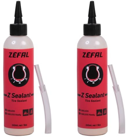 ZEFAL Z Sealant Dichtmilch Tubeless 2 x 240 ML - Tubeless Milch - Kompatibel mit Tubeless-Reifen und Presta- und Shrader-Ventilen - Reifendichtmittel
