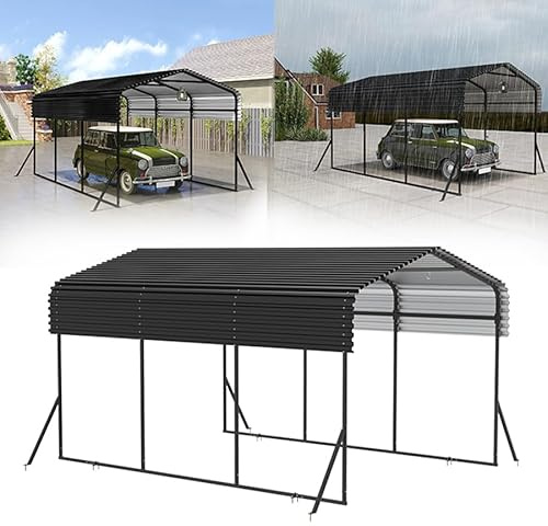 VA-Cerulean Robusto garage per esterni, 4,5 x 3 x 2,5 m, per esterni, in metallo, con tetto in metallo zincato, resistente ai raggi UV e impermeabile