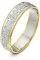 Theia Ehering Zwei Farben, 9 Karat Weiß- & Gelbgold, massiv flache Form, Diamantschliff, 5mm - Größe 65 (20.7)