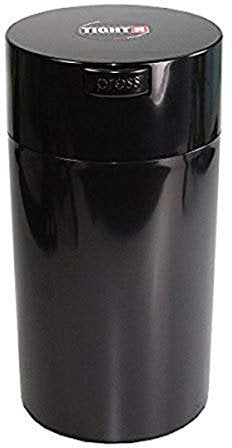 Tightvac Tightvac-3oz to 12 Ounce-Patented Airtight Multi-use Vacuum Works as Smell Proof Herbs and Dry Goods Storage Container, 1.3-Liter/1.1-Quart, Black