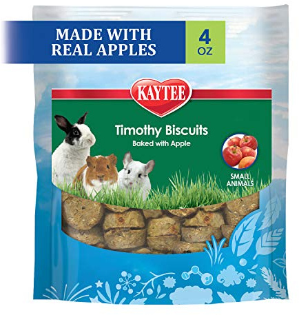 Kaytee Timothy Biscuits Baked Treat for Pet Guinea Pigs, Rabbits & Other Small Animals, Apple, 4 oz