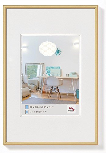 Bilderrahmen von Walther New Lifestyle Kunststoffrahmen 21x29,7 (A4) Gold - Normalglas 4er Pack