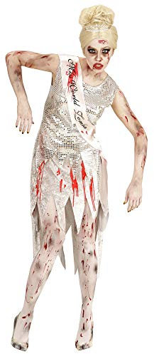 W WIDMANN MILANO Party Fashion - Kostüm Zombie Miss World, Kleid und Schärpe, Untote, Halloween Verkleidung