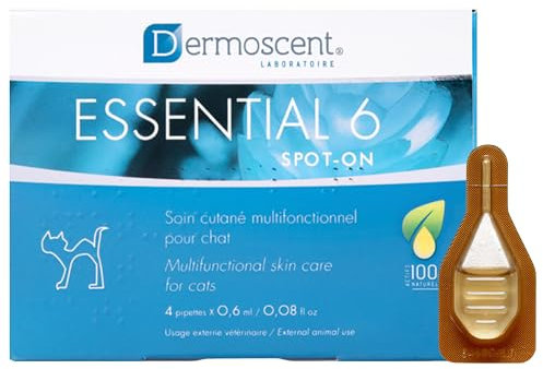 Essential 6 Spot-On | Innovatives Hautpflegeprodukt für Katzen | Hält die Haut feucht, das Fell glänzend, kontrolliert den Haarausfall, reduziert Gerüche und schützt mit natürlichen Inhaltsstoffen