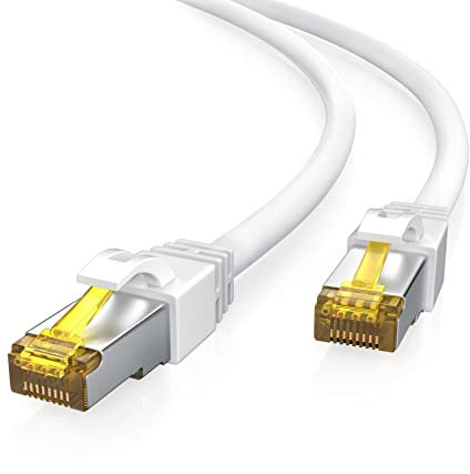 Primewire - 20m Cavo di Rete di Alta qualitá - Cat.7 Ethernet Gigabit LAN RJ45-10 100 1000 Mbit s - Cavo Patch - SFTP - Compatibile con Cat.5 Cat.5e Cat.6 - Bianco da 20 Metri