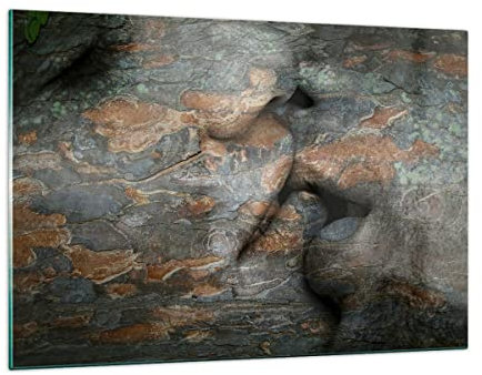ARTTOR Wandbilder Dekoration Wohnzimmer Frau Mann Kuss Abstraktion Bilder auf Glas 120x80cm Glasbild Schlafzimmer Küche Deko Wand Kunstdruck Art Groß XXL Wanddeko Bild im Glas Modern GAA120x80-2279