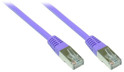 Good Connections Cat. 6 Ethernet LAN Patchkabel mit Rastnasenschutz RNS, S/FTP, PiMF, PVC, 250Mhz, Gigabit-fähig (10/100/1000-Base-T Ethernet Netzwerke), für Patchfelder, Patchpanels, Switch, Router, Modems, violett, 0,5m