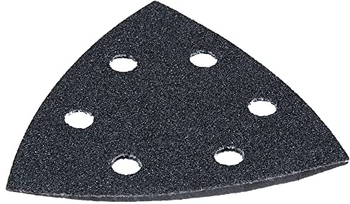 Makita B-21749 Delta-Schleifpapier 94 mm schwarz Körnung 120, 10 Stück, Klett, 6 Löcher, Schleifblatt für Stein, Marmor, Fiberglas, für Multitool, Multifunktionswerkzeug